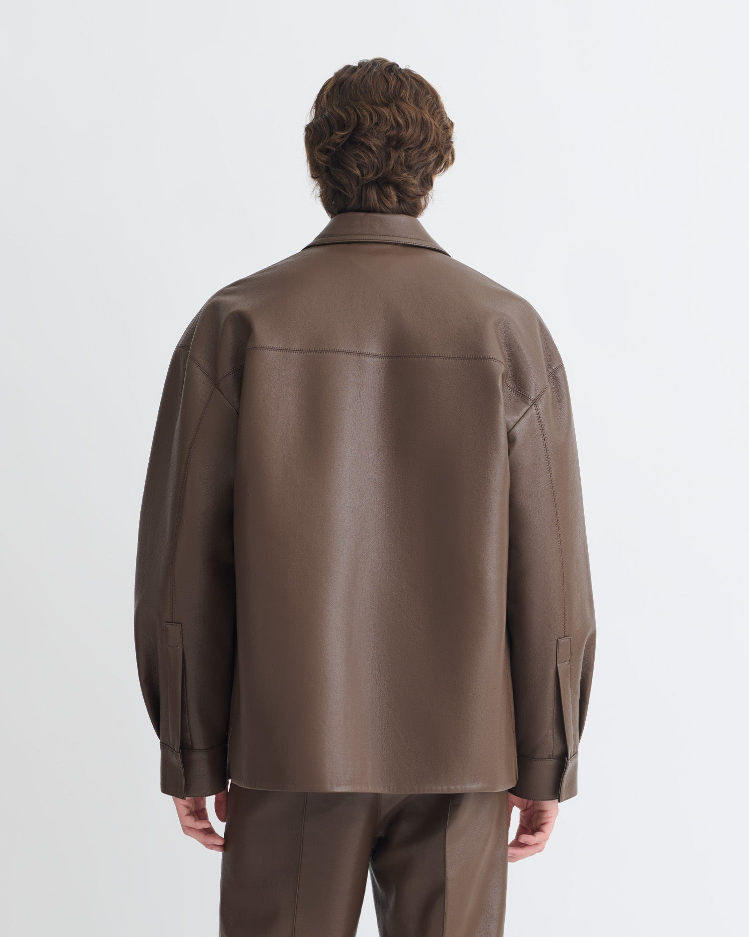 Regenerated Leather Shirt Jacket - 3