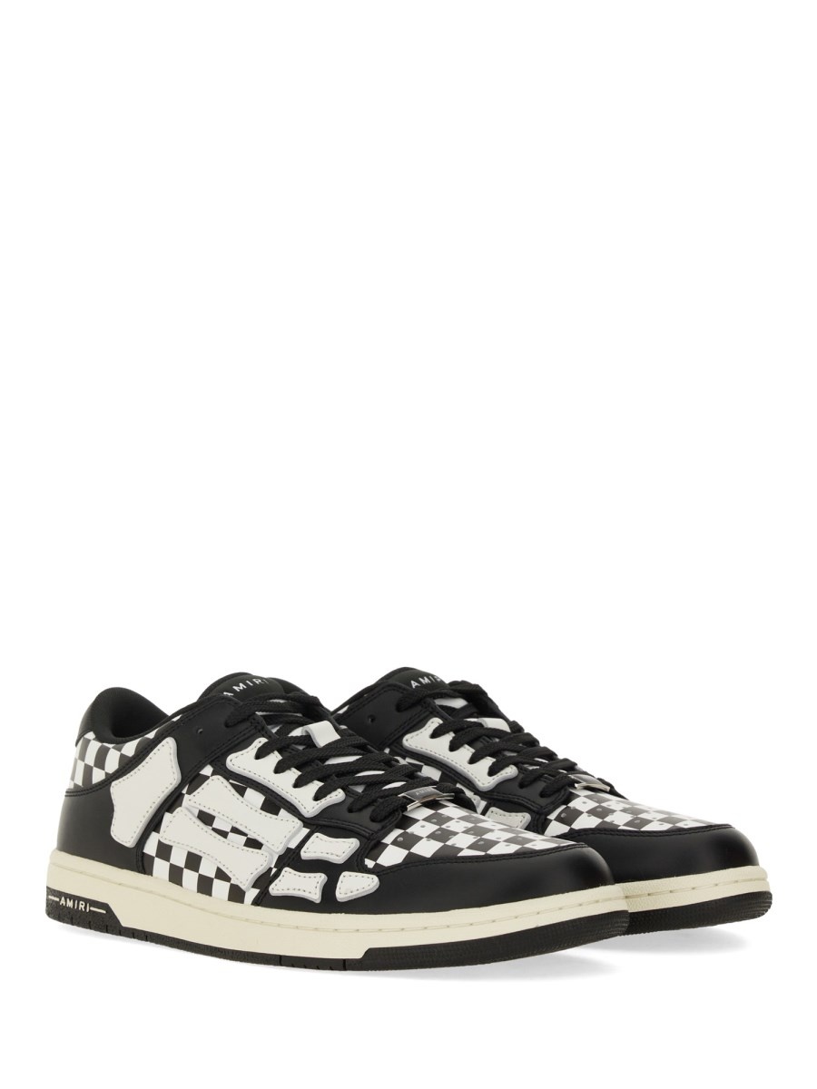 SKEL LEATHER SNEAKER WITH CHECK PATTERN - 2