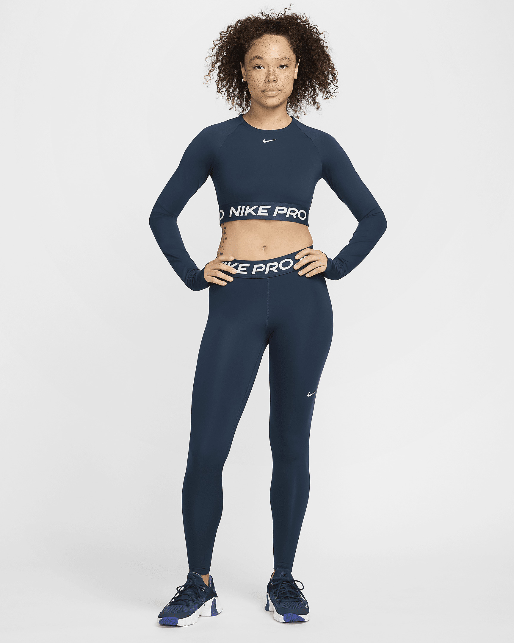 Nike Pro Women's Mid-Rise Mesh-Paneled Leggings - 6