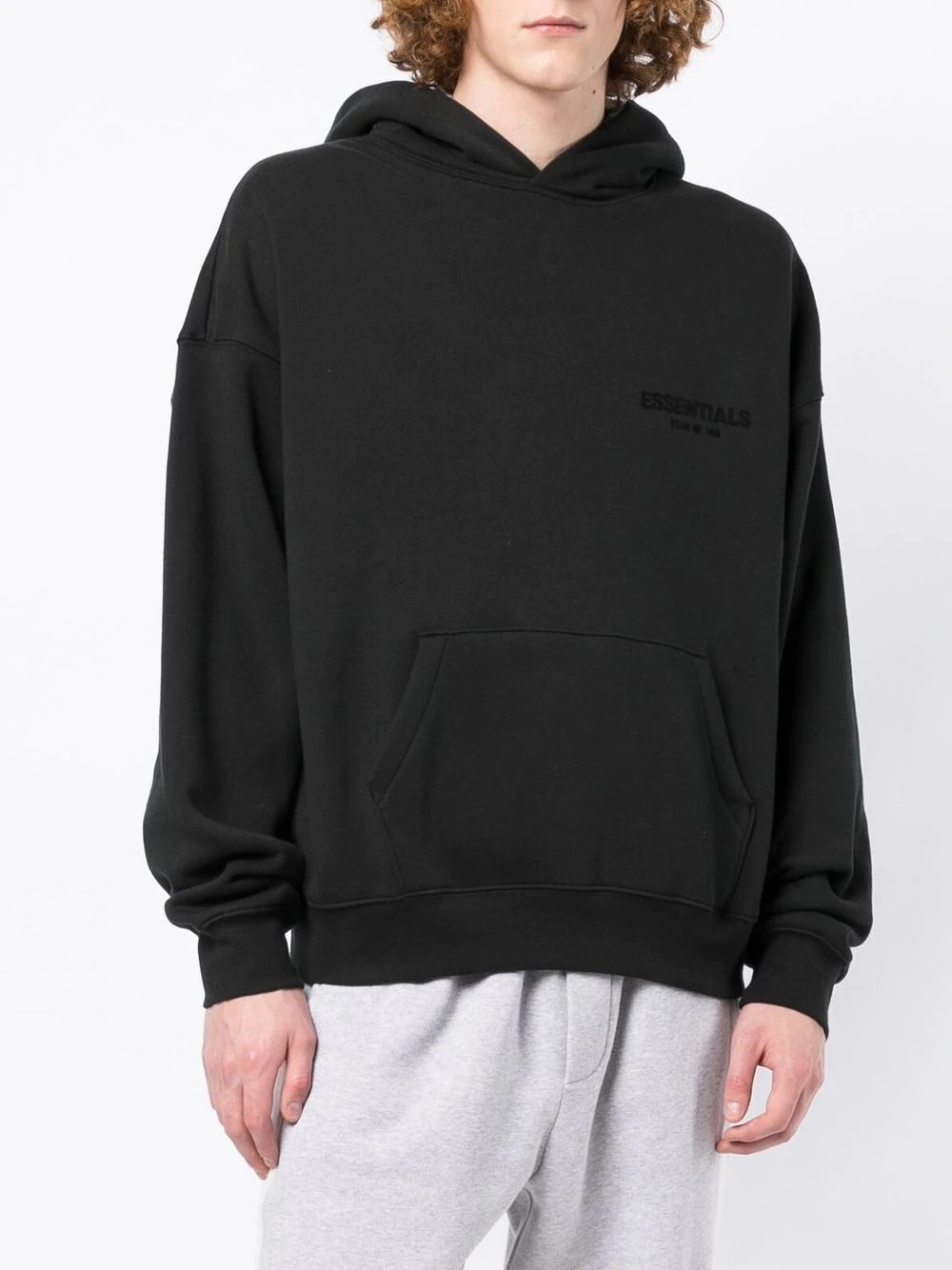 Essentials logo-print hoodie - 3
