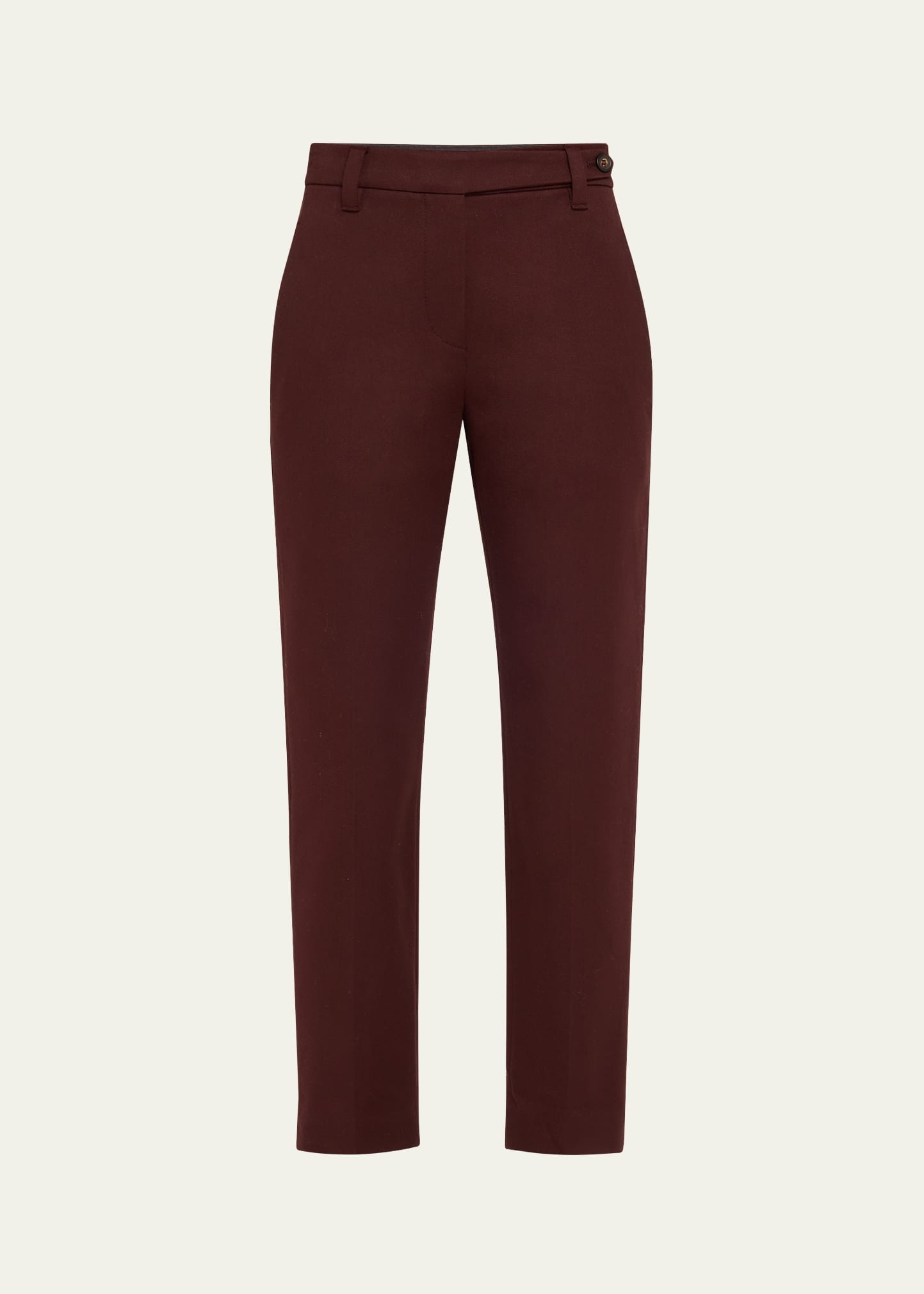 Cotton Twill Slim-Leg Ankle Pants - 1