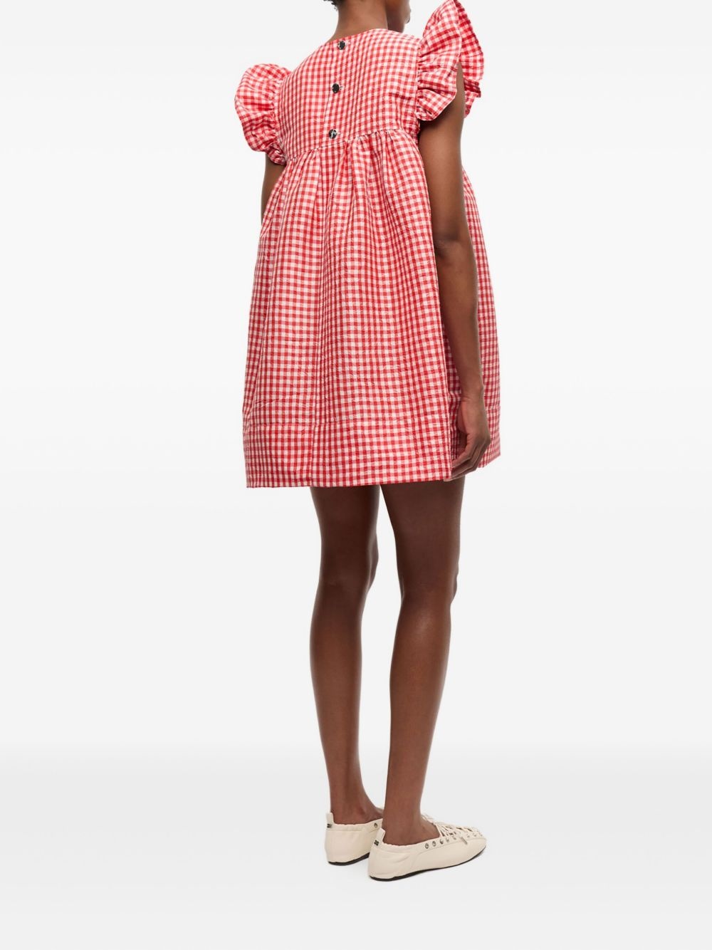 gingham-print dress - 3