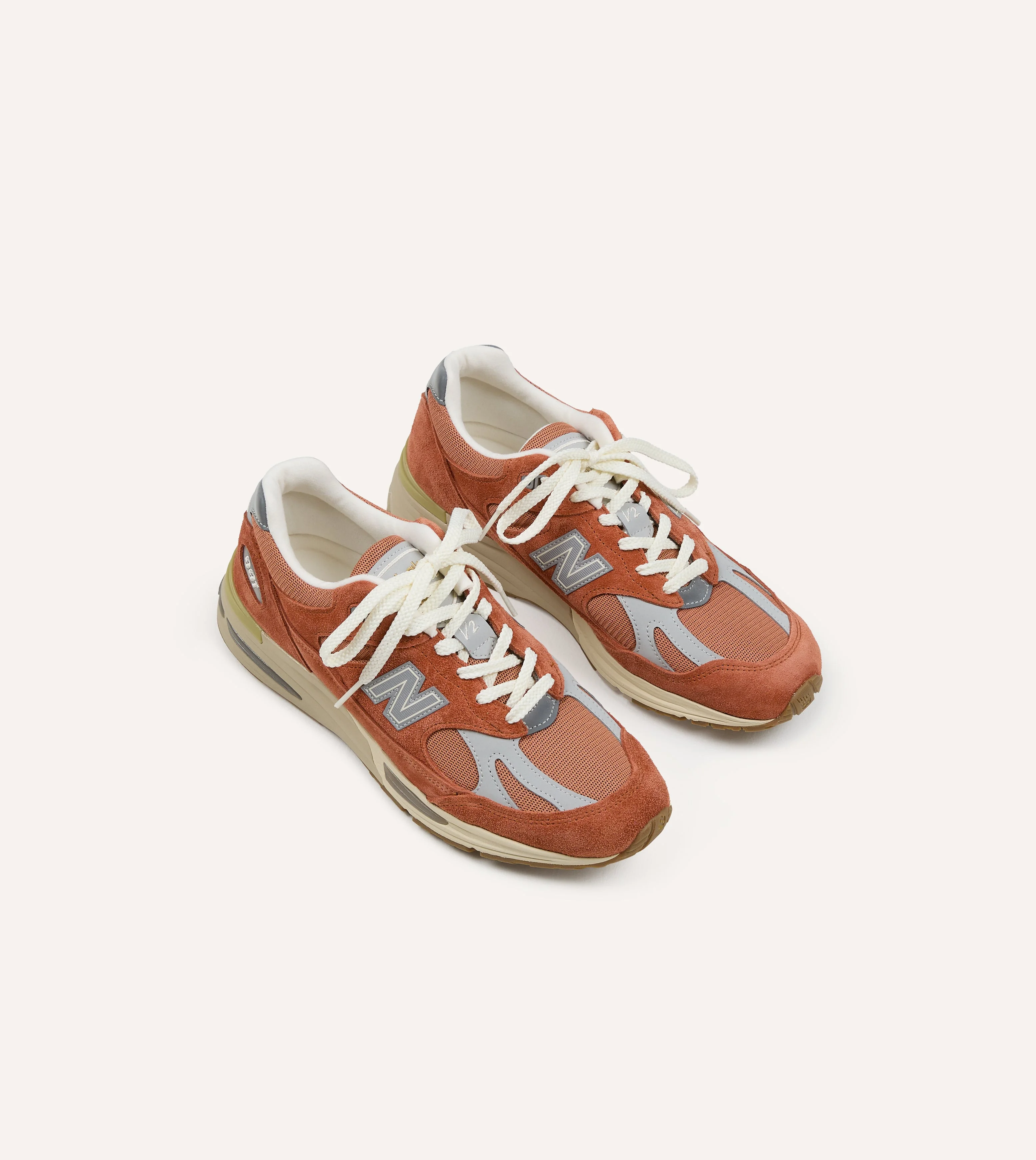New Balance 'Vintage Sports’ Clay and Sienna Orange Made in UK 991v2 Trainers - 1