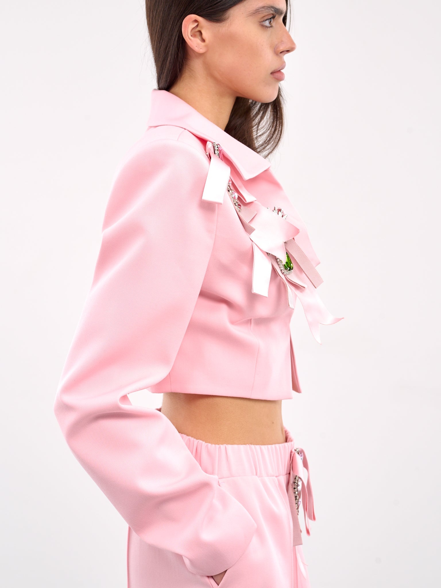 Crystal Bow Cropped Jacket - 5
