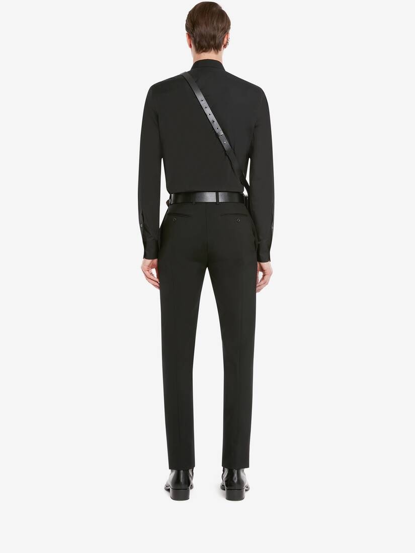 Men's Tailored Cigarette Trousers in Black - 4
