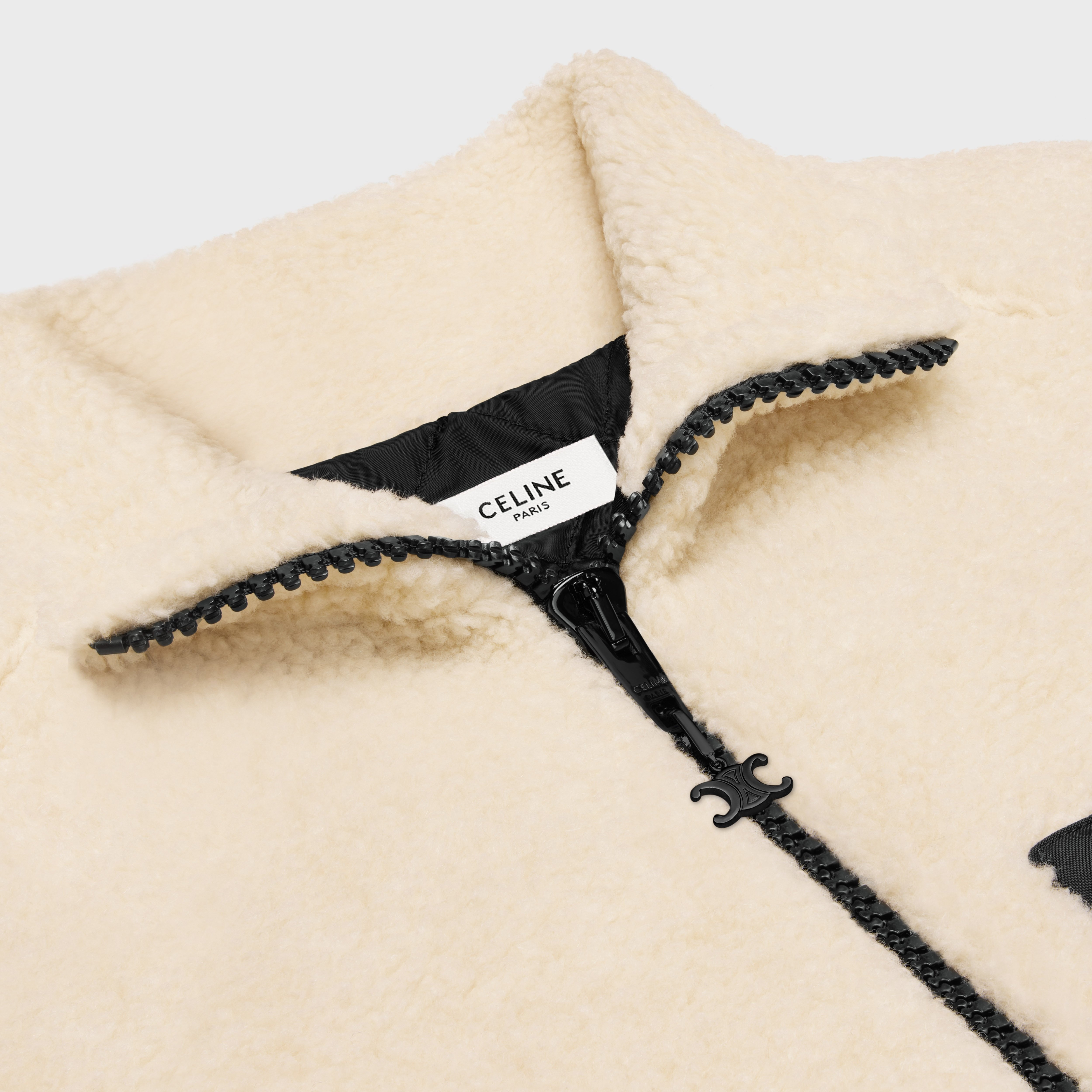 celine loose jacket in jersey fleece - 3