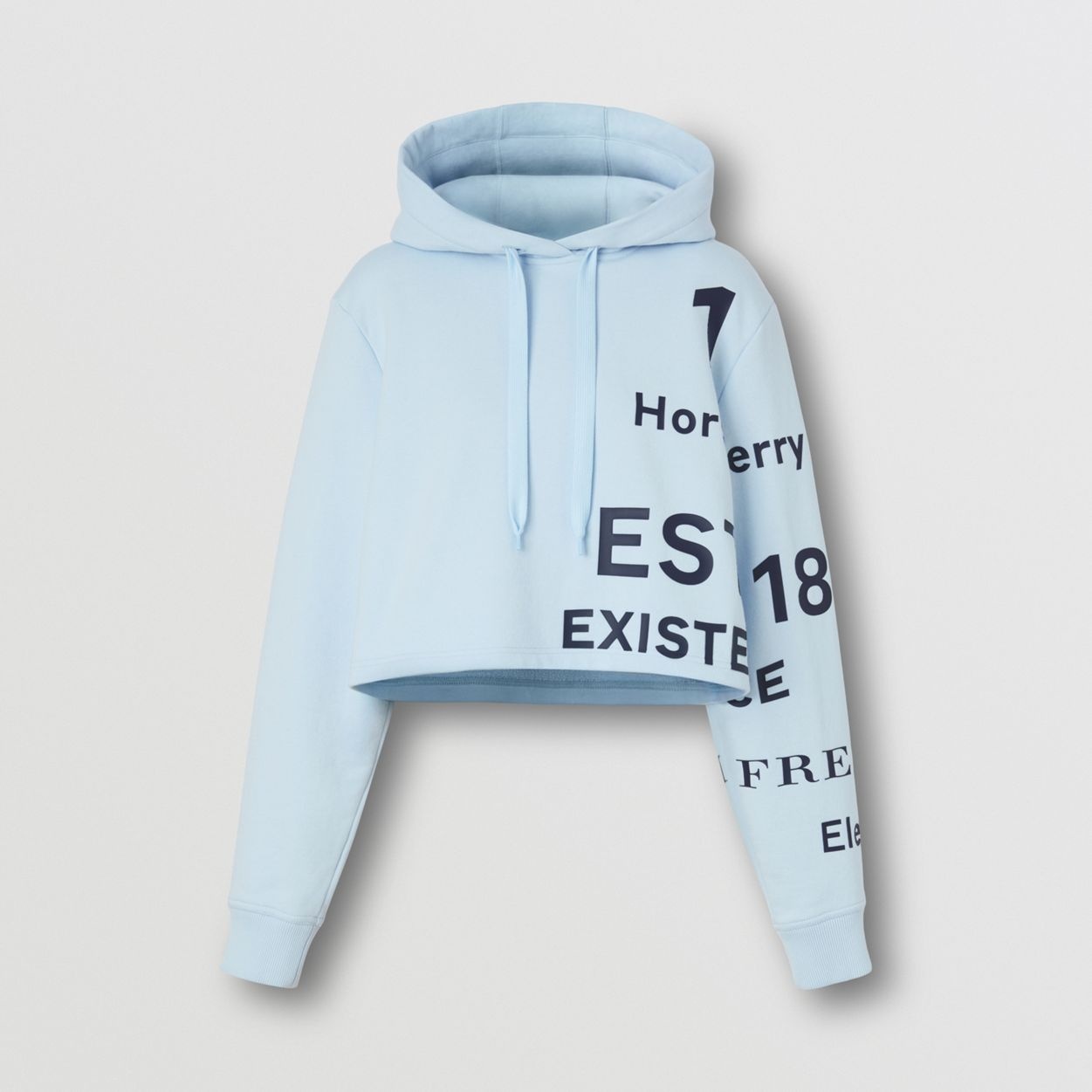 Horseferry Print Cotton Cropped Hoodie - 1