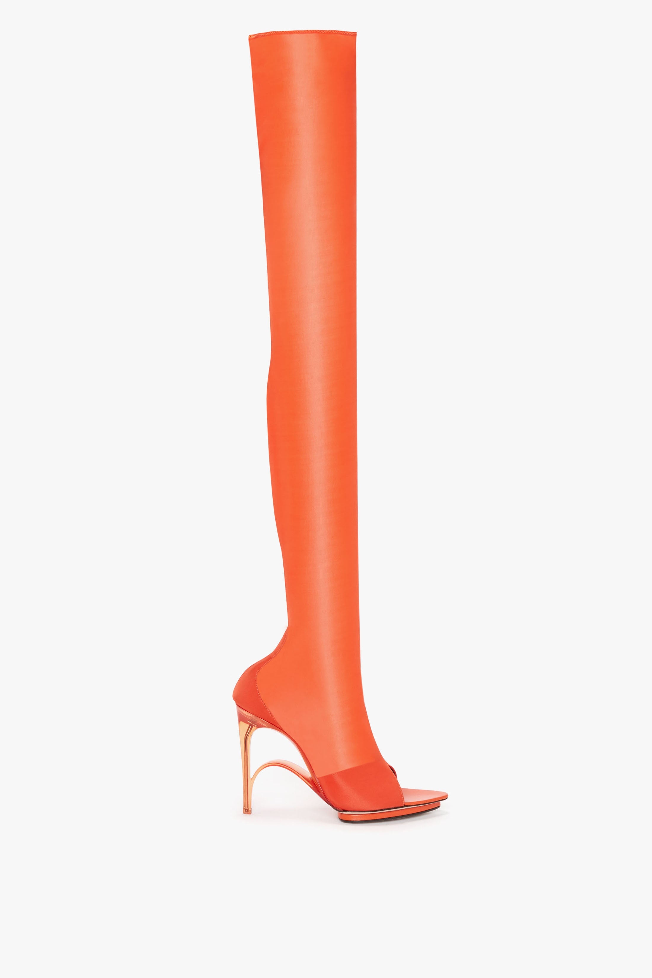 Pointy Toe Mesh Boot in Orange - 1