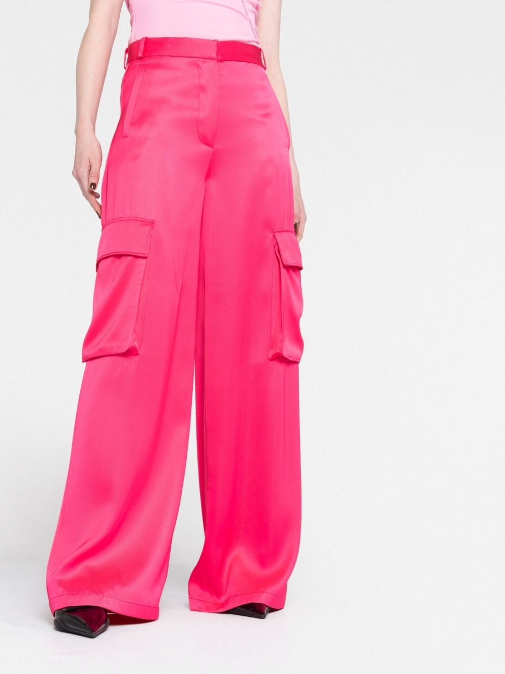 wide-leg cargo trousers - 5