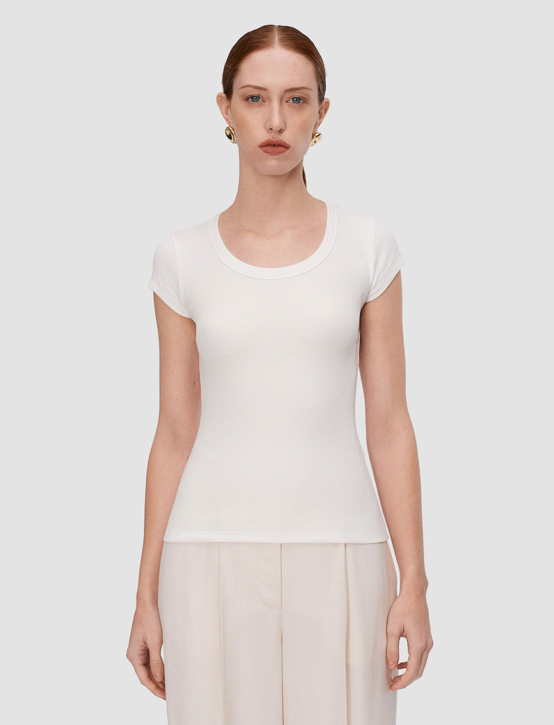 JOSEPH Saba Cotton Rib Top outlook