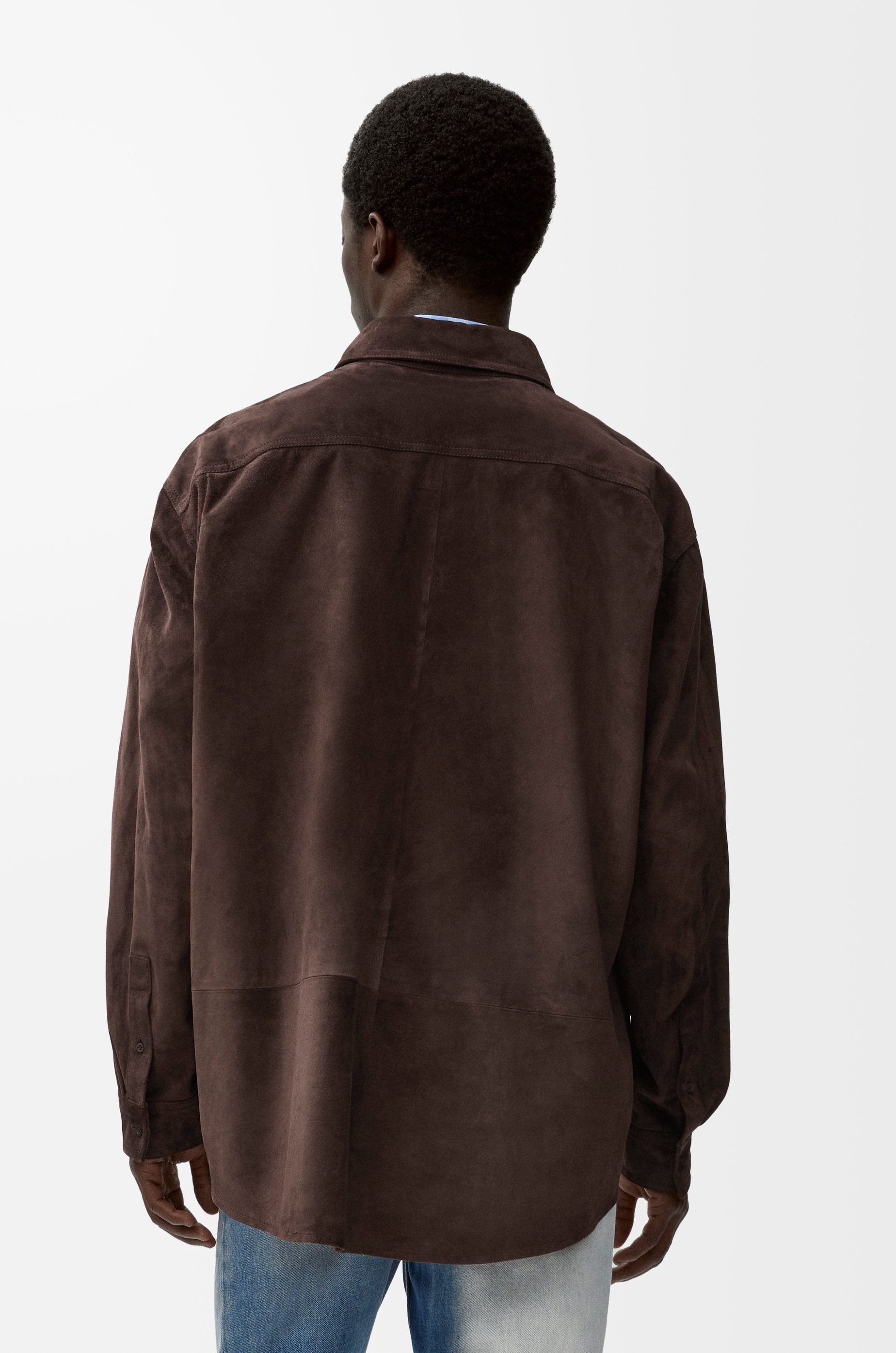Overshirt in suede calfskin - 4