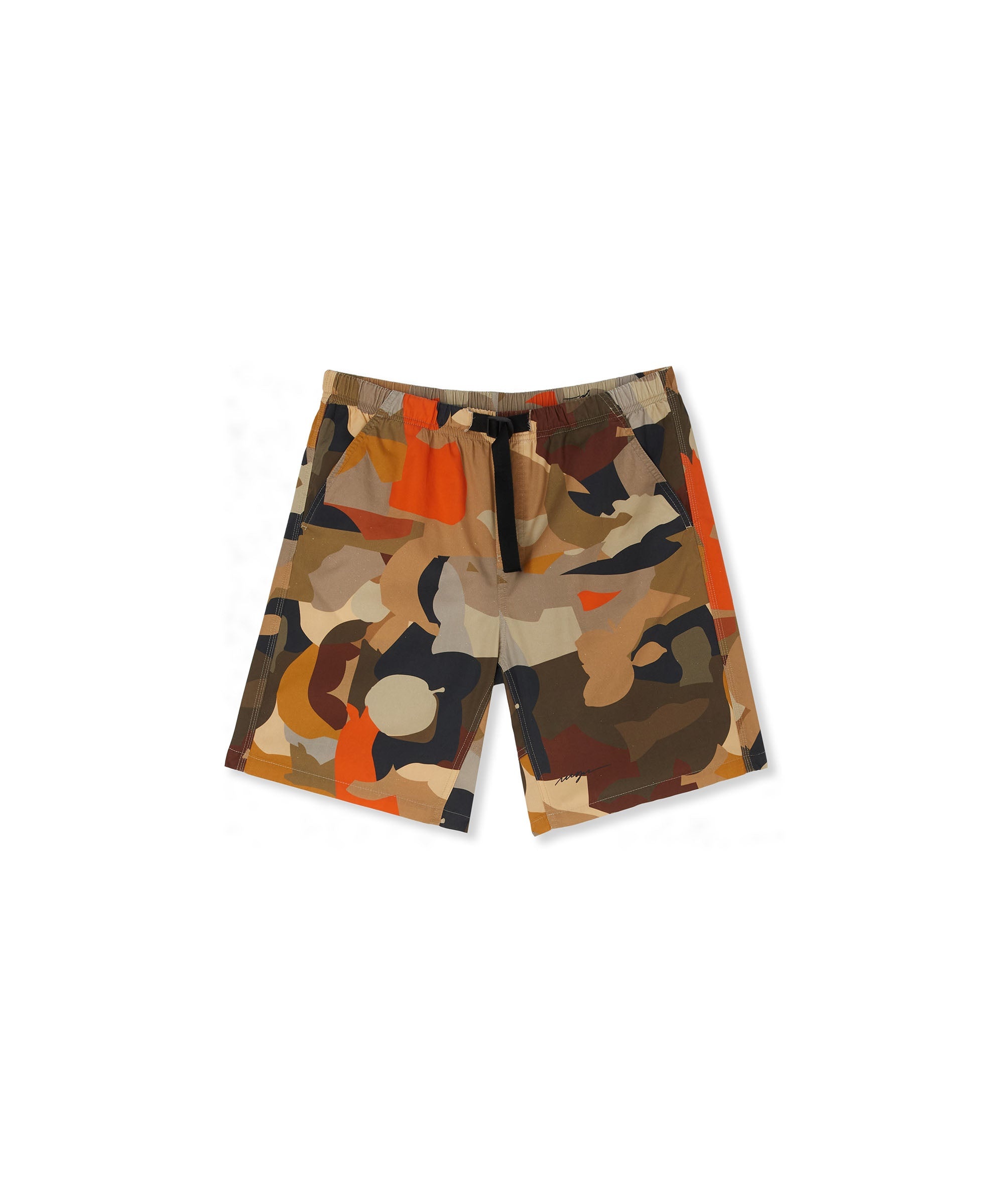Poplin cotton shorts with "Geo Camo" print - 1