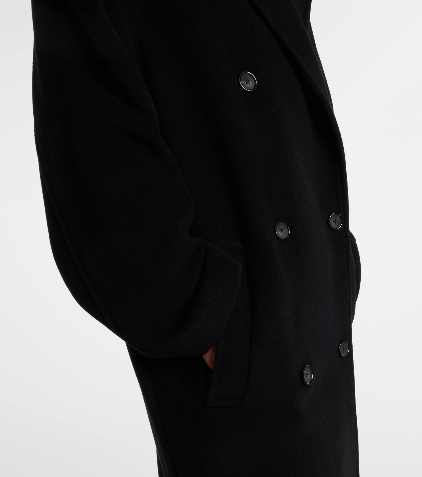 Double-breasted wool-blend coat - 5