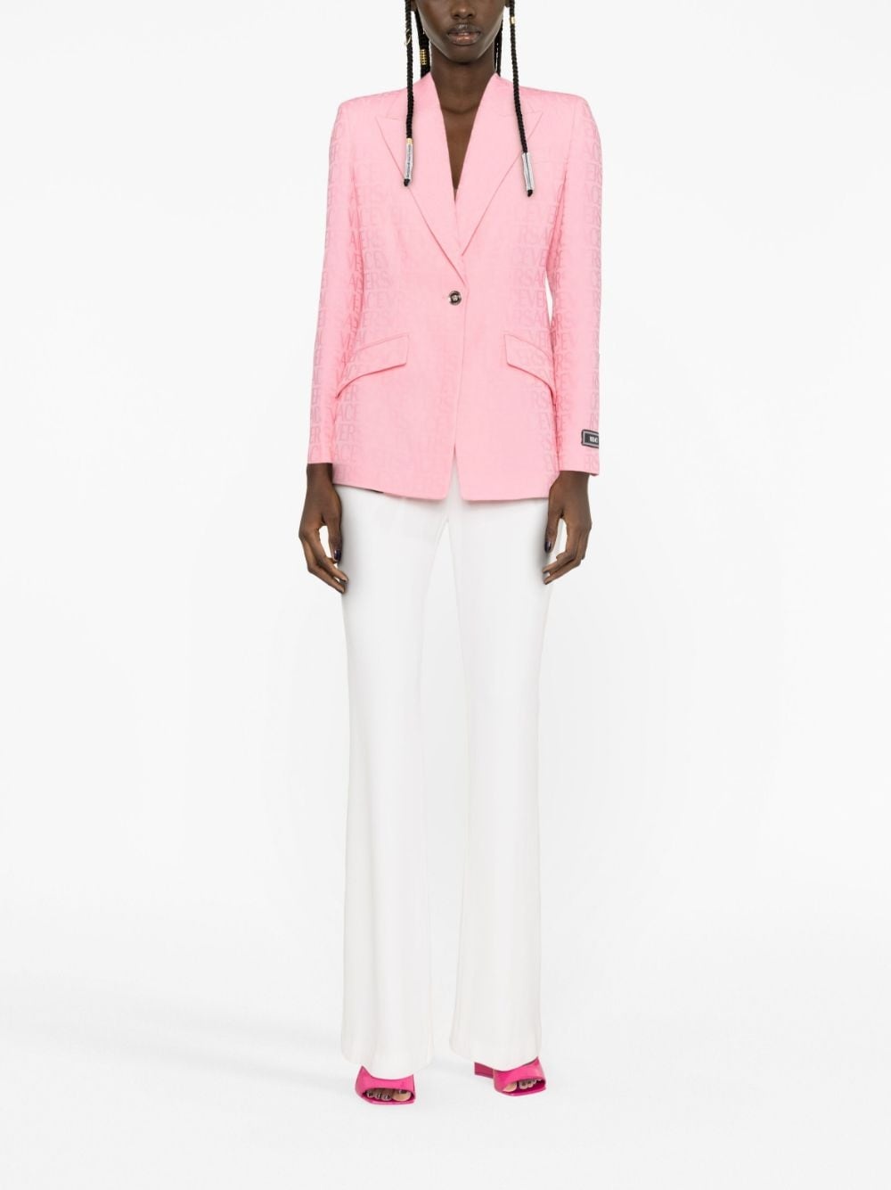 Allover-jacquard wool blazer - 2