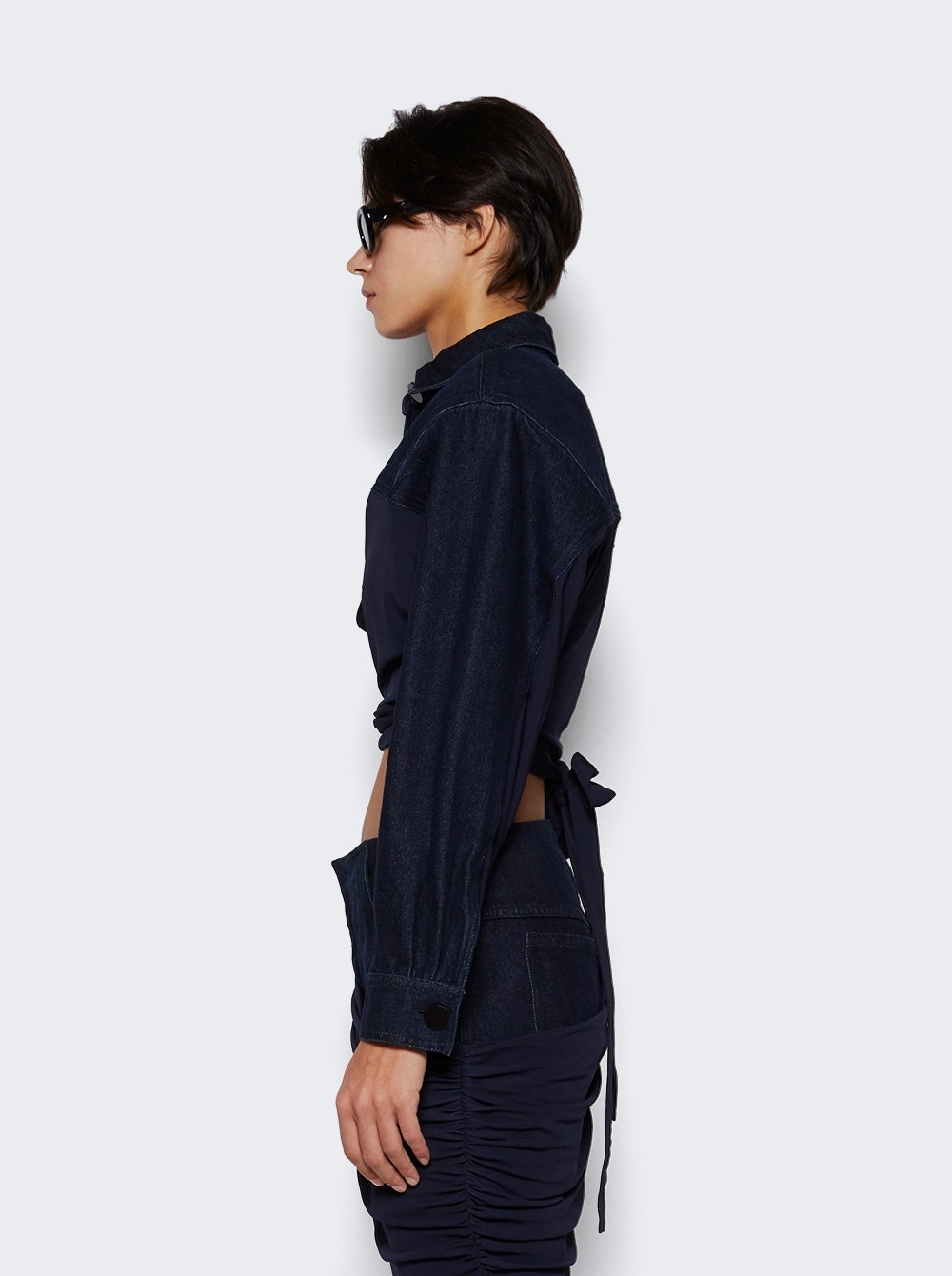Sevilla Denim Wrap Top Blue - 4
