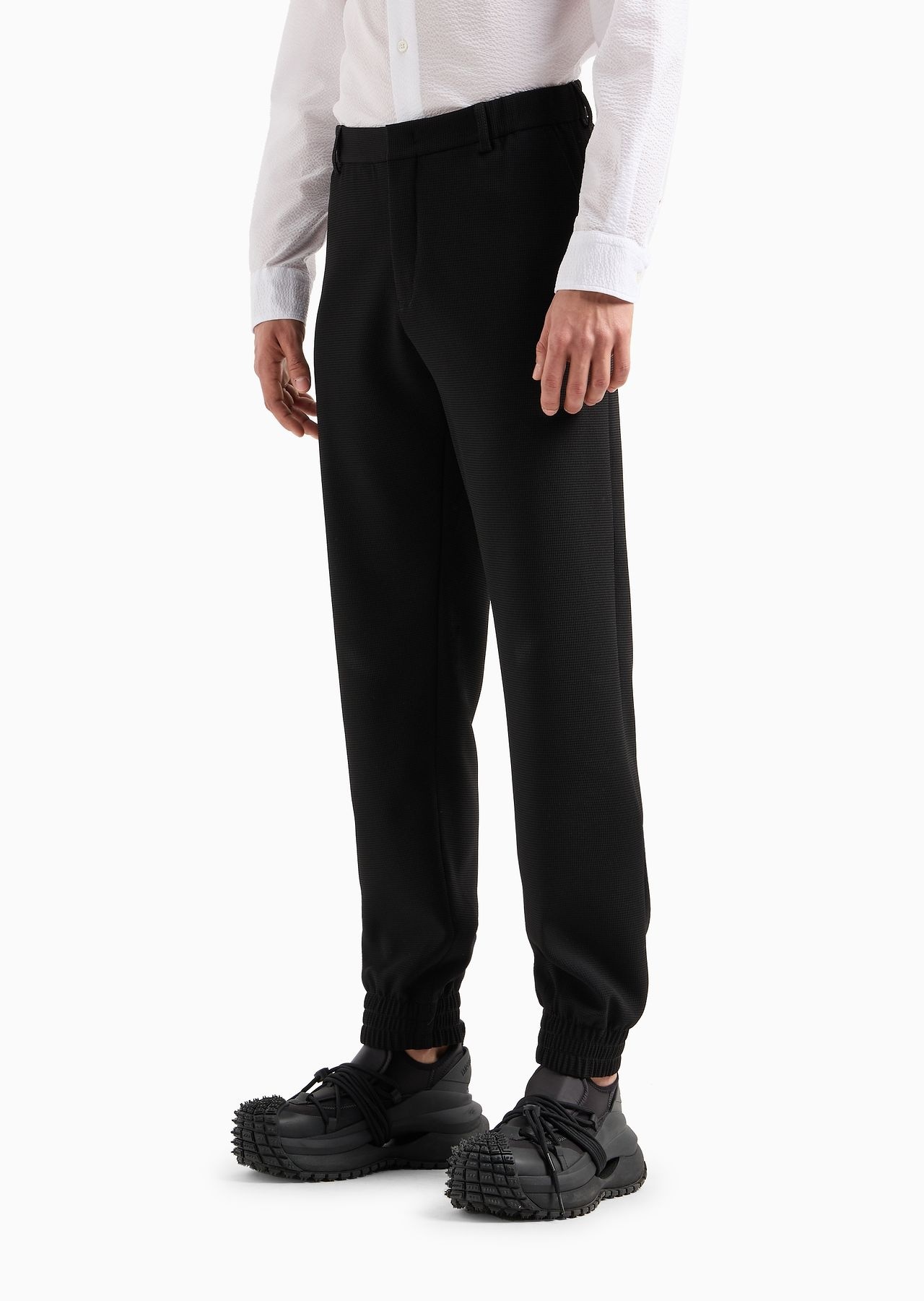 Micro-armure crêpe trousers with an elasticated hem - 2