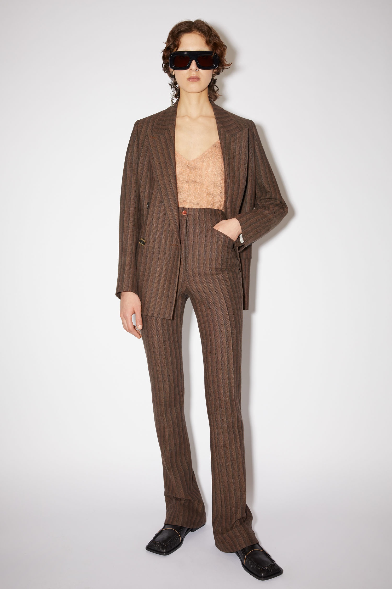 Striped trousers - Brown/black - 2