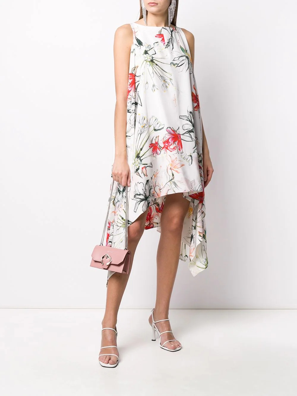 tropical print silk dress - 2