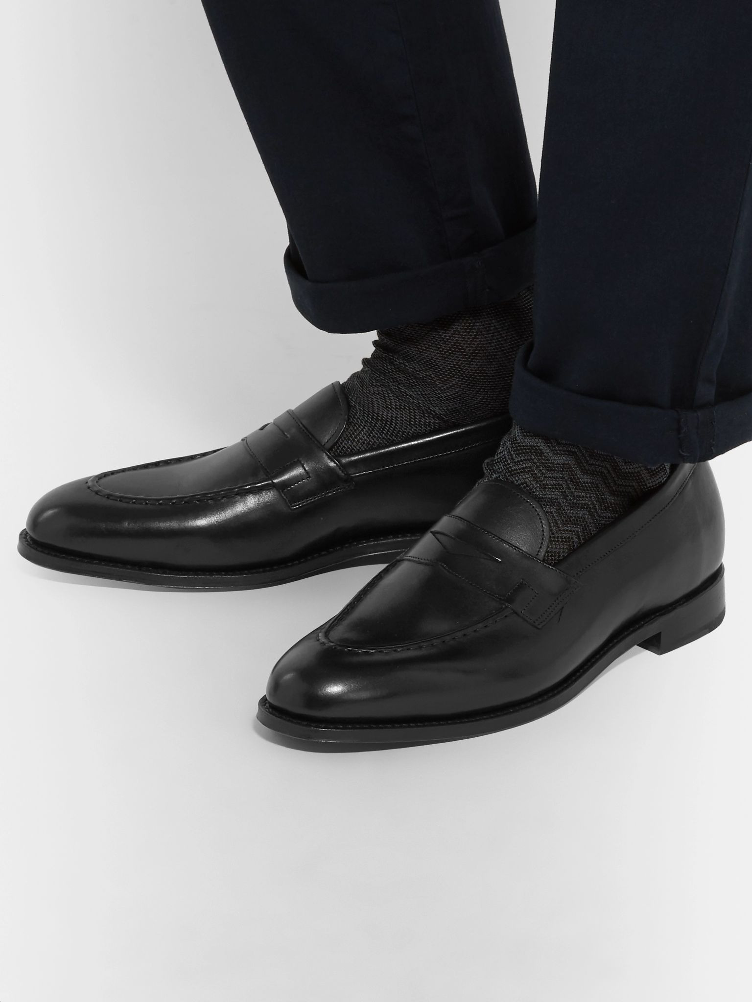 Lloyd Leather Penny Loafers Black - 3