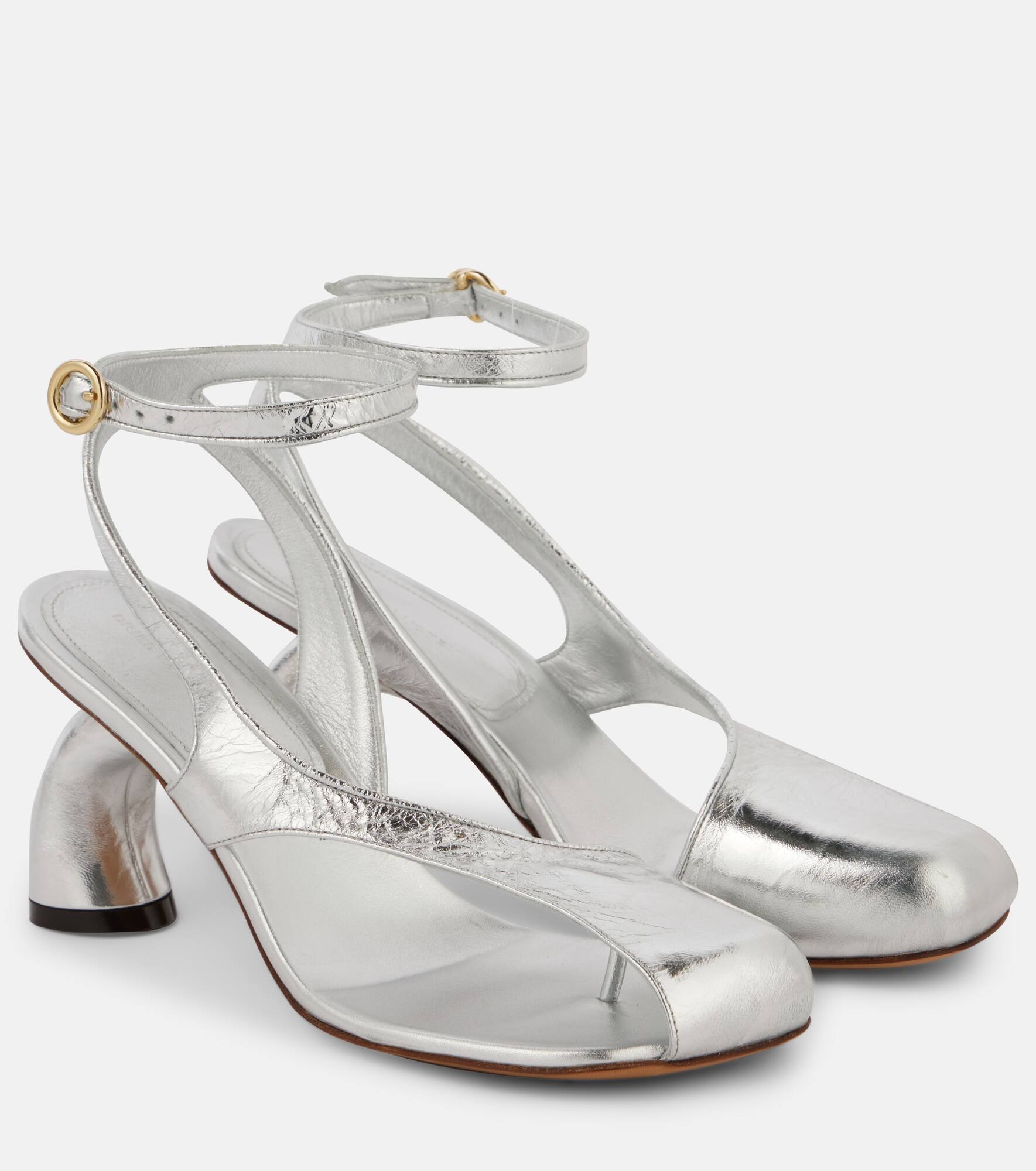 Metallic leather sandals - 1