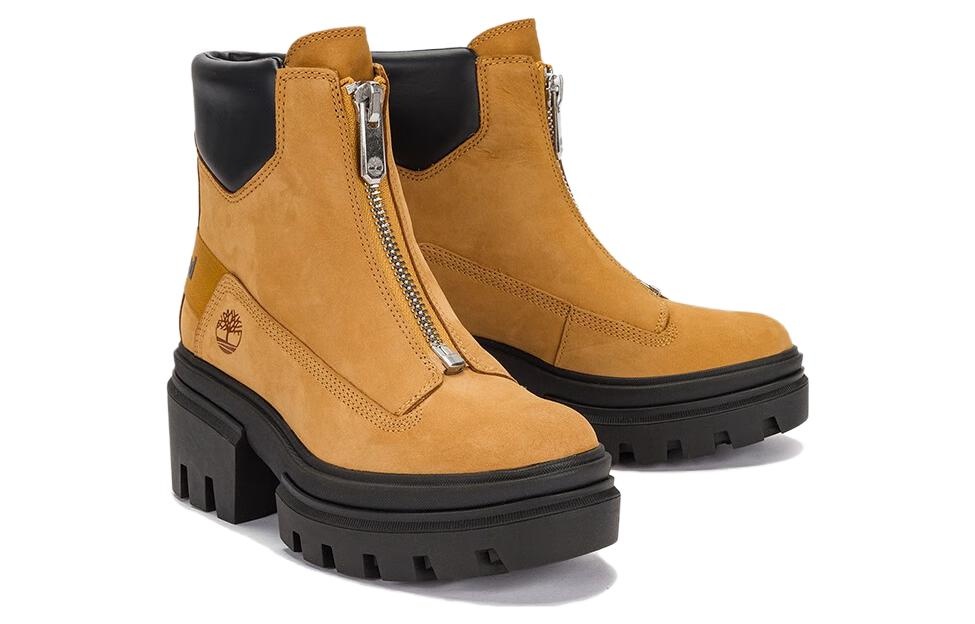 (WMNS) Timberland Everleigh Front-Zip Boot 'Wheat Nubuck' A5YHM - 3