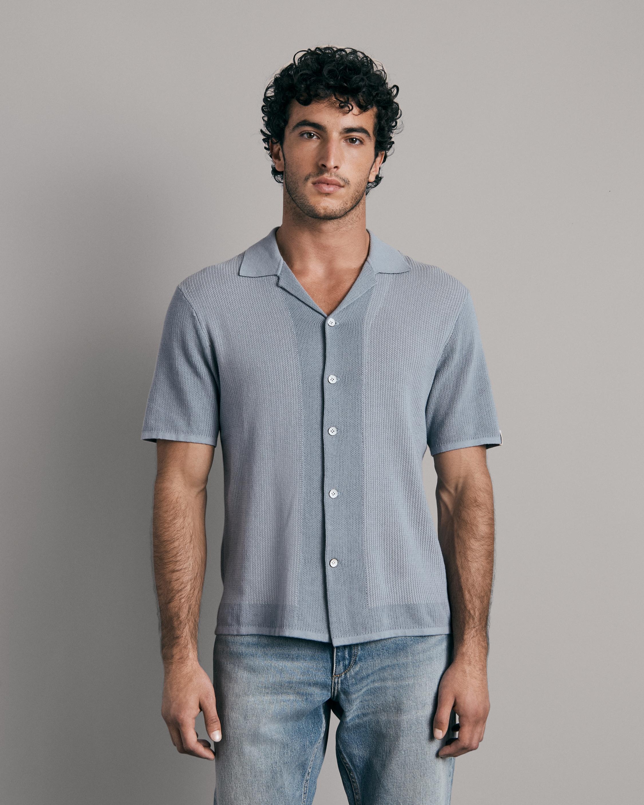 Harvey Cotton Knit Camp Shirt
Classic Fit Button Down Shirt - 2