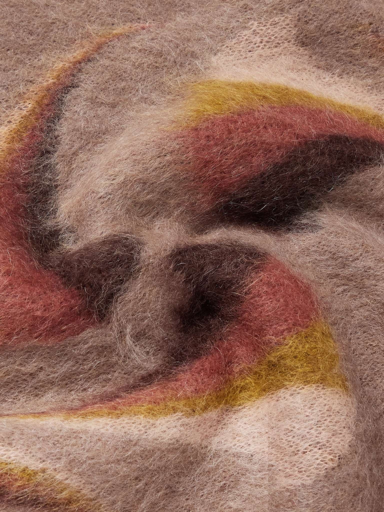 Printed Brushed Mohair-Blend Jacquard Cardigan - 3
