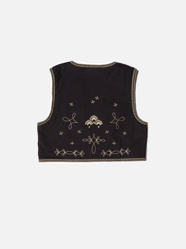 Vera Embroidered Vest Black - 4