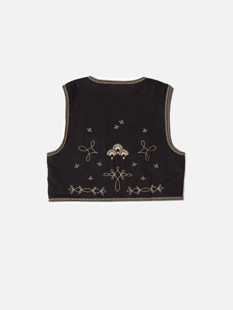 Vera Embroidered Vest Black 4