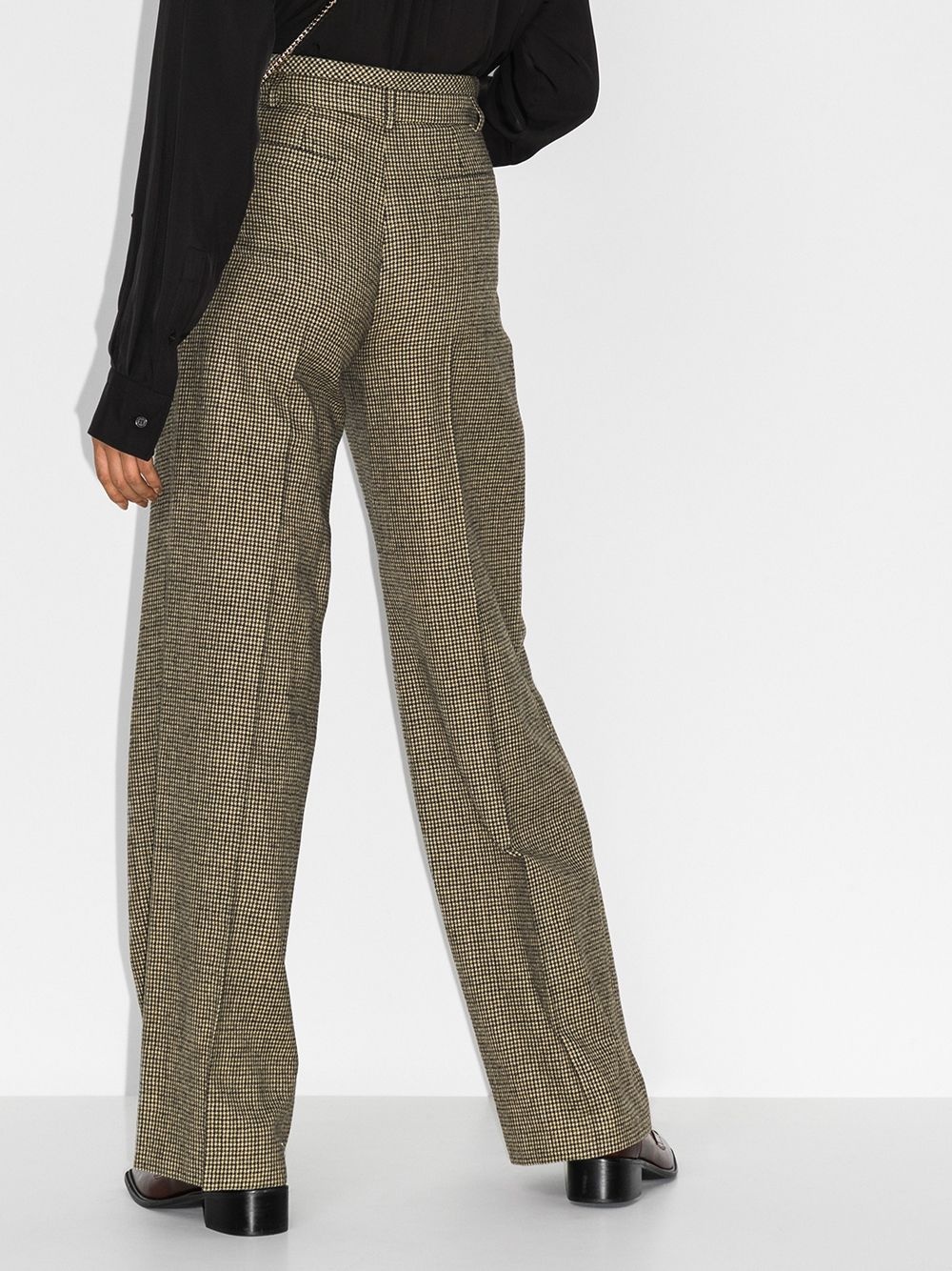 houndstooth-pattern wide-leg trousers - 3