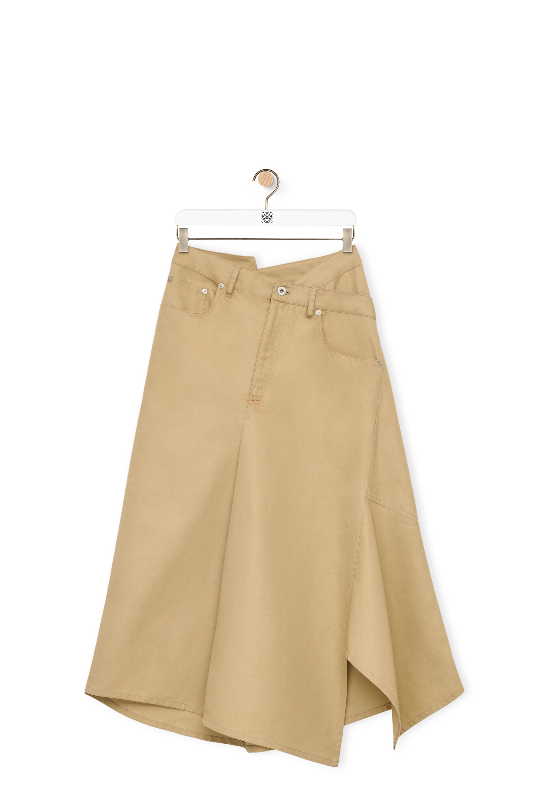 Deconstructed midi skirt in cotton and linen - 1