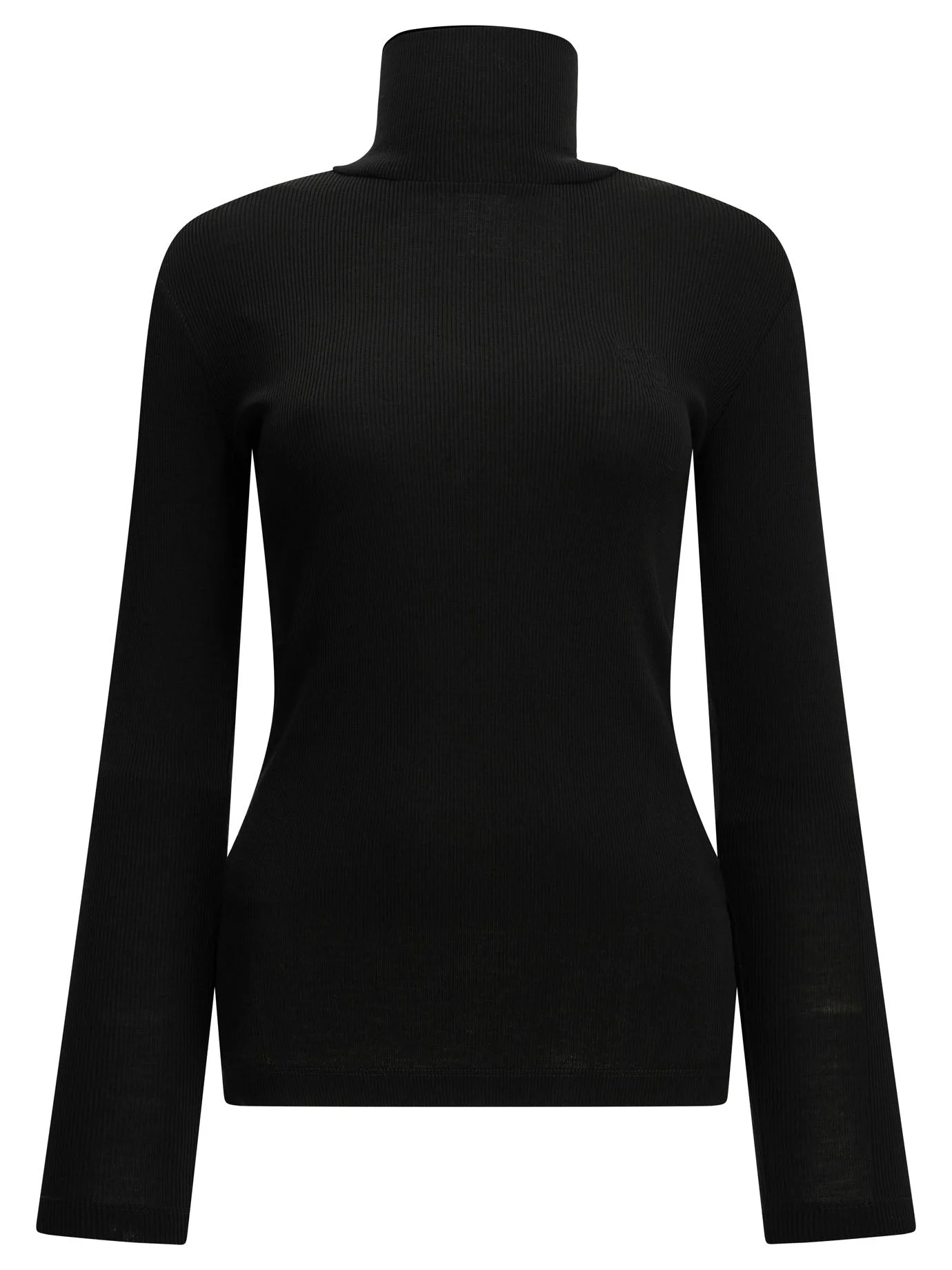 Max Mara Wool Jersey Turtleneck Sweater Black - 1