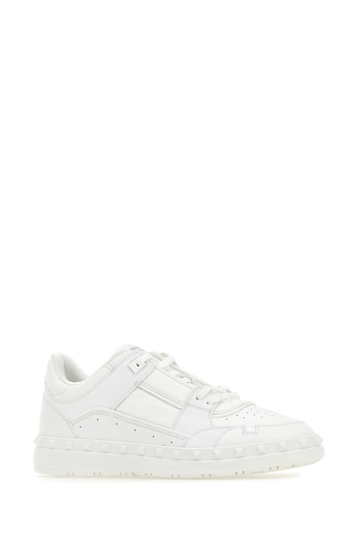 Valentino Garavani Men White Leather Freedots Sneakers - 2