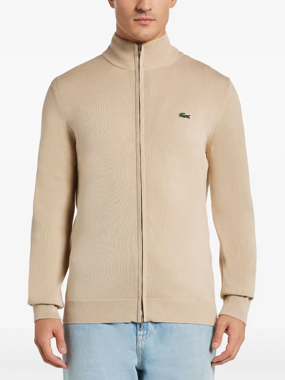 LACOSTE - Men Zipped High Neck Cotton Sweater - 1