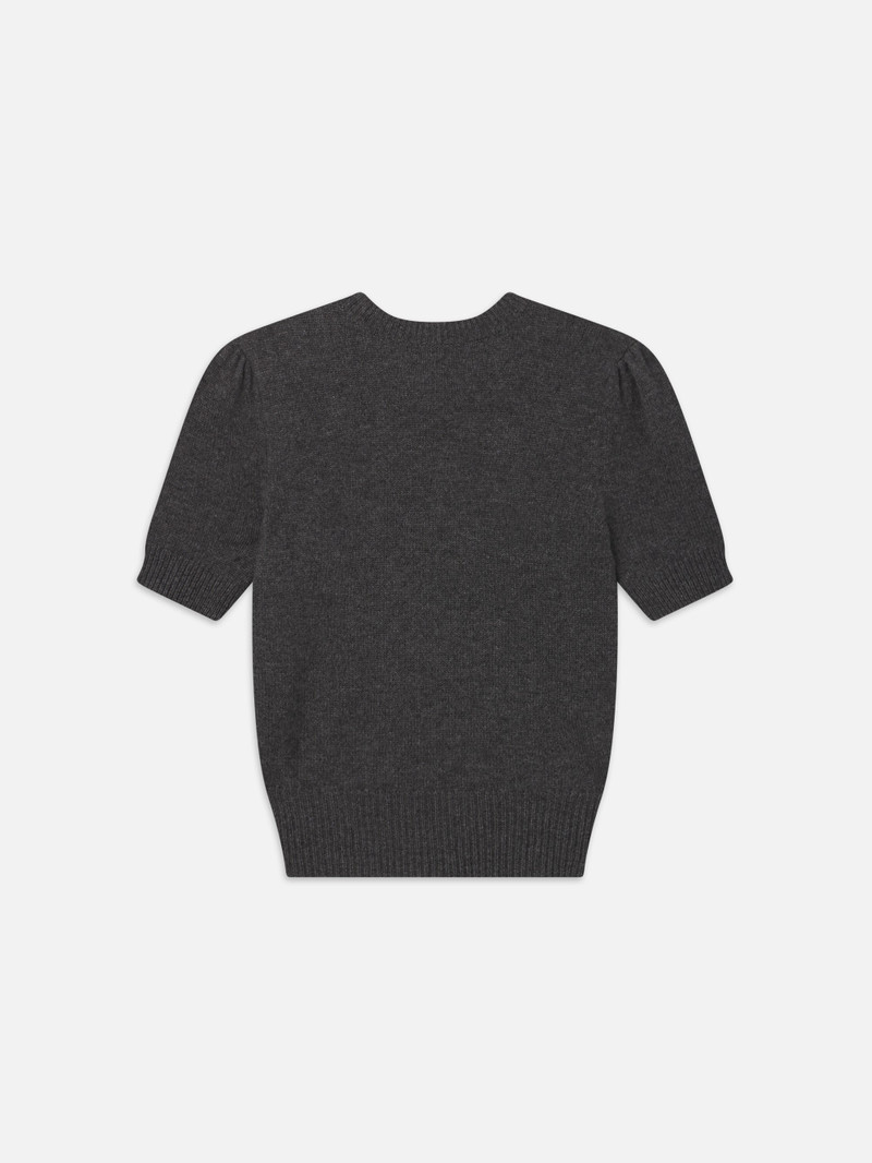 Cashmere Gathered Sweater in Dark Gris Heather 4