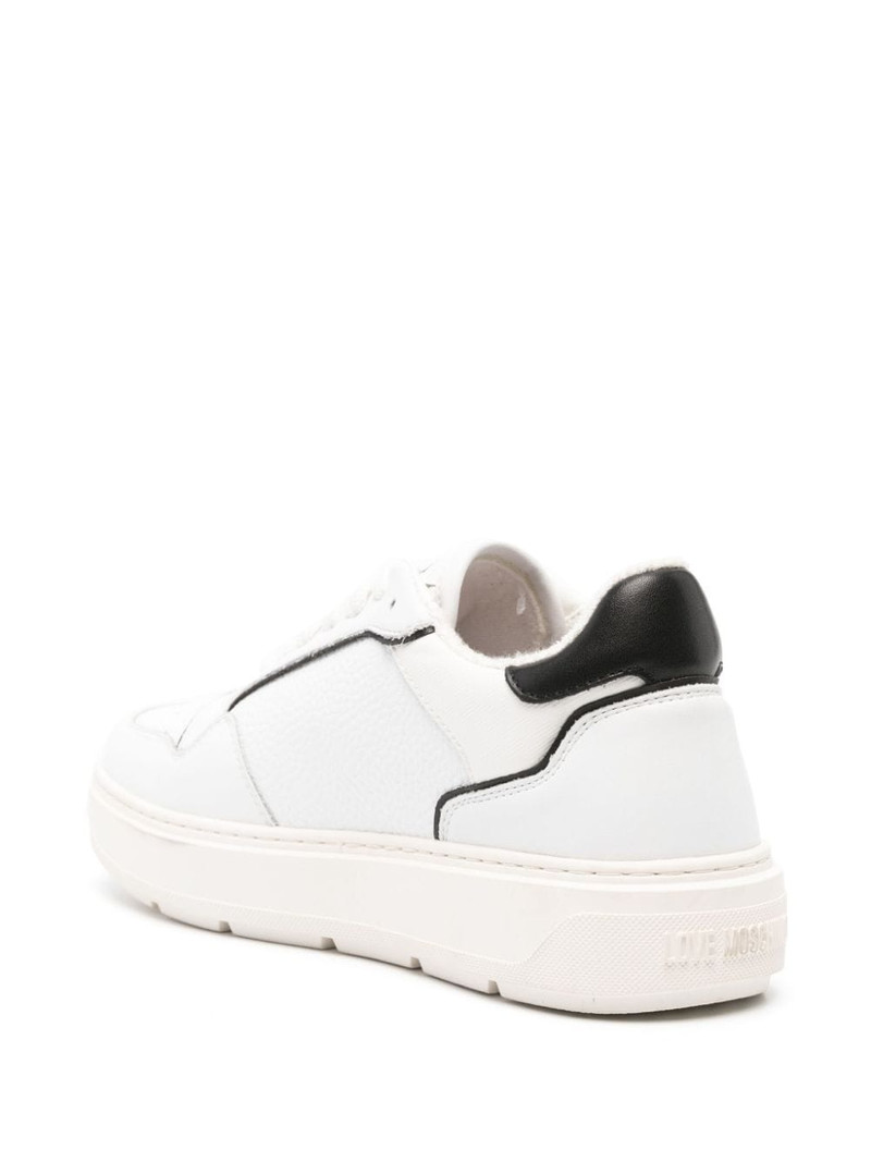 logo-print leather sneakers 3
