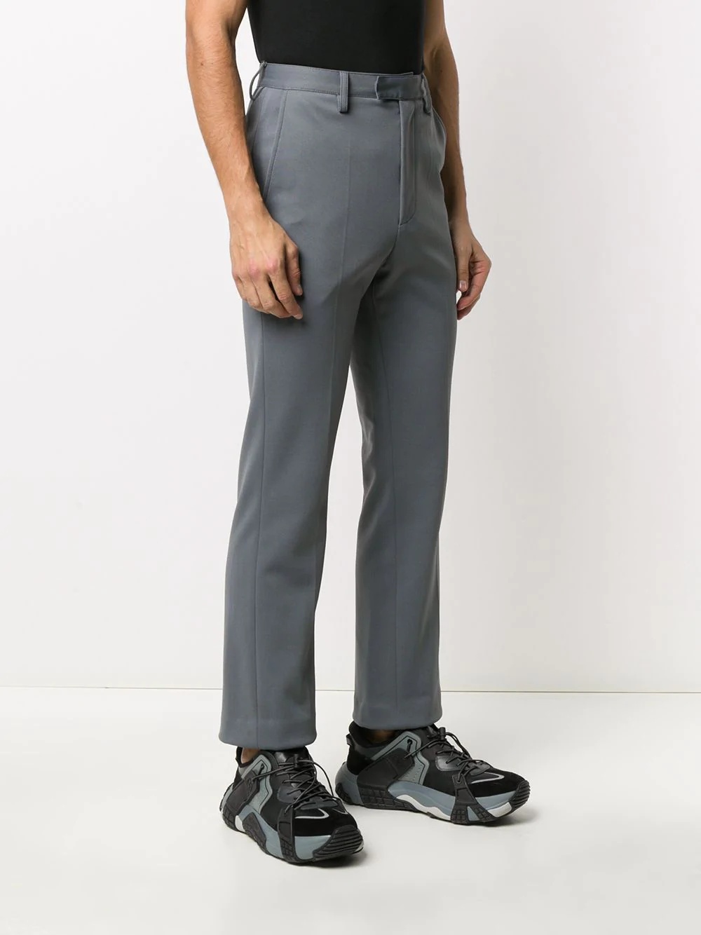 straight leg tailored trousers - 3