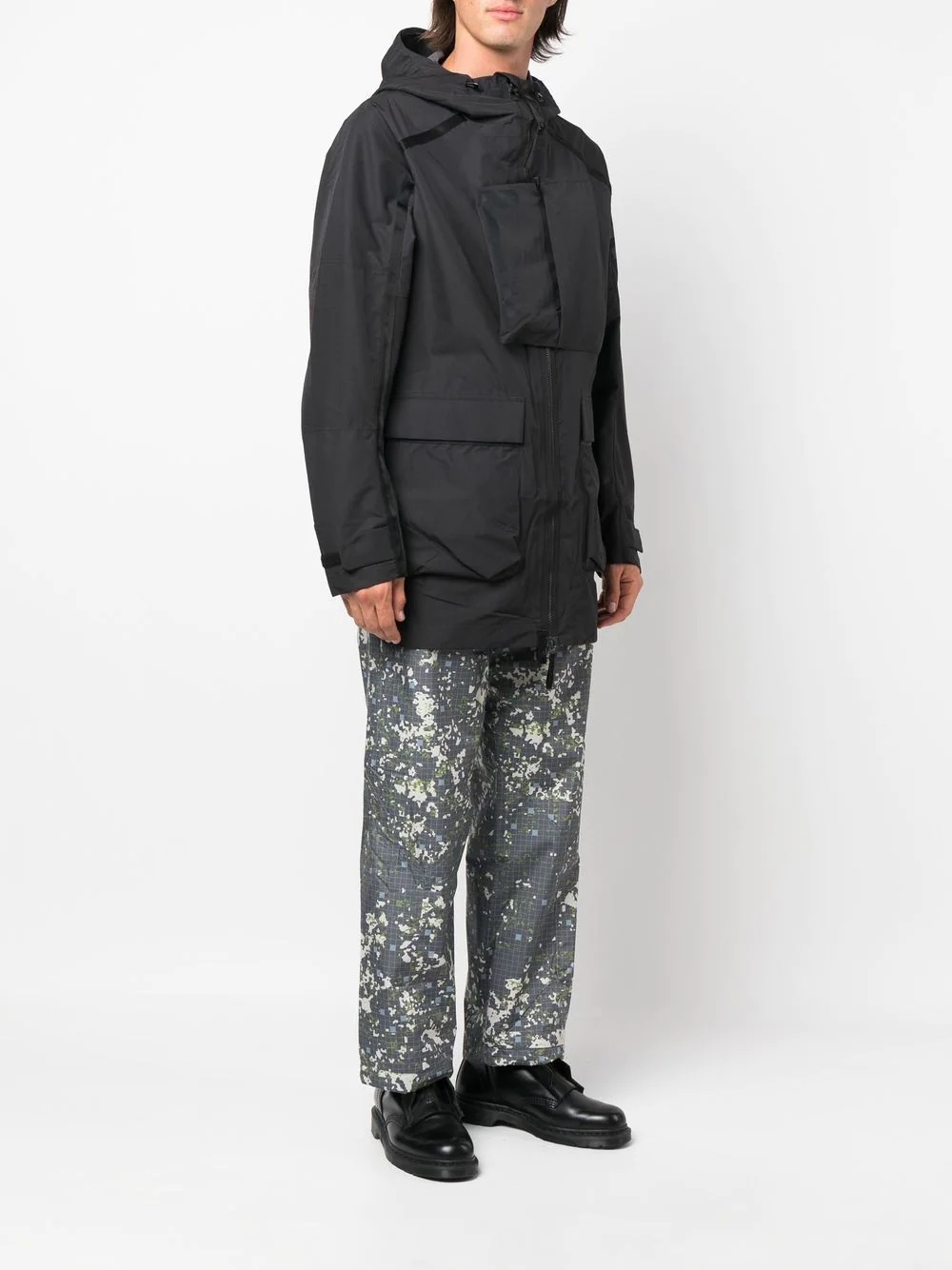logo-print hooded rain coat - 3