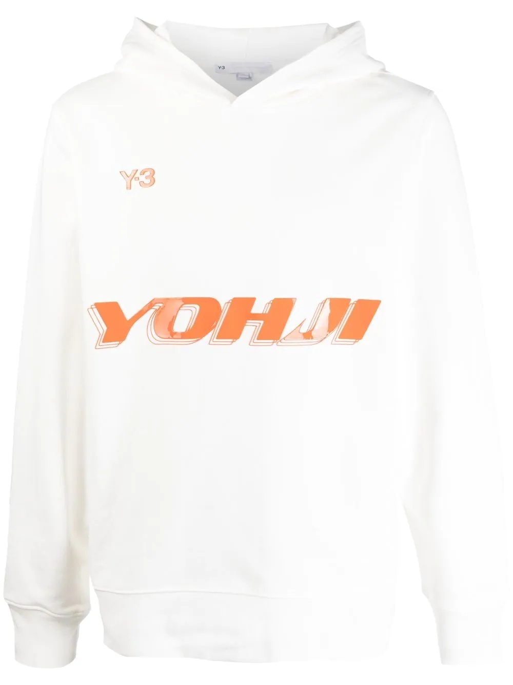 logo-print cotton hoodie - 1