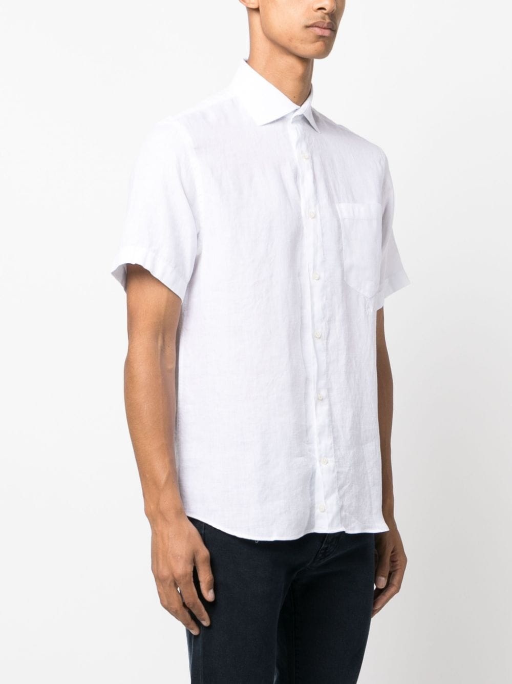 short-sleeved linen shirt - 3
