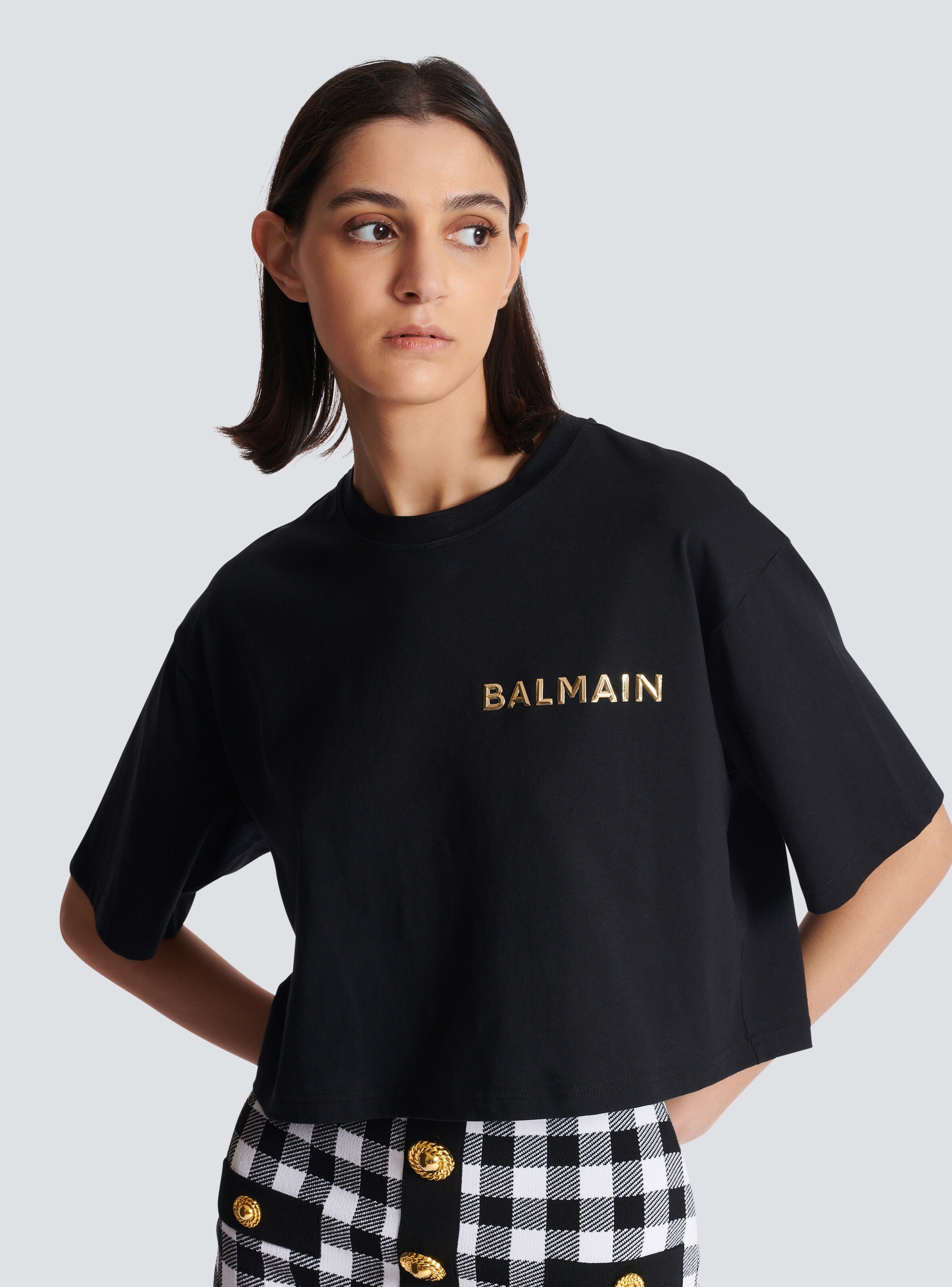 T-shirt with laminated Balmain logo - 6