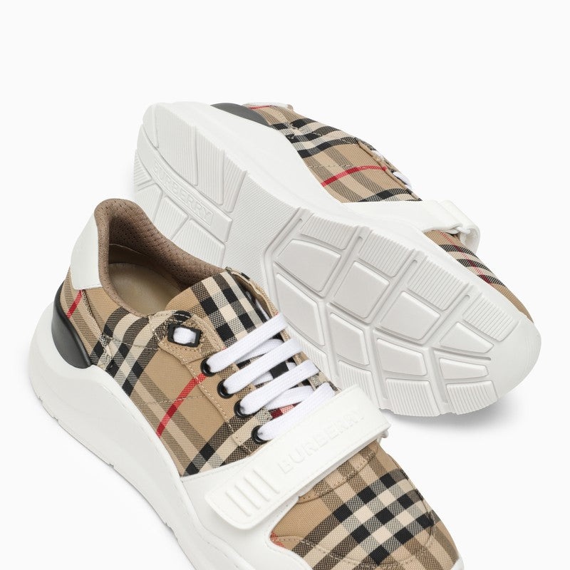 Burberry Check Pattern Leather Sneaker Women - 5