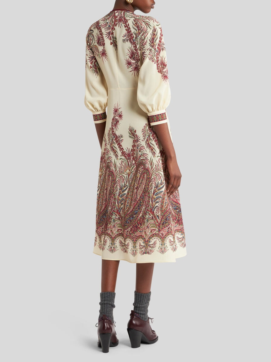 SABLE DRESS WITH PLACED PRINT - 4