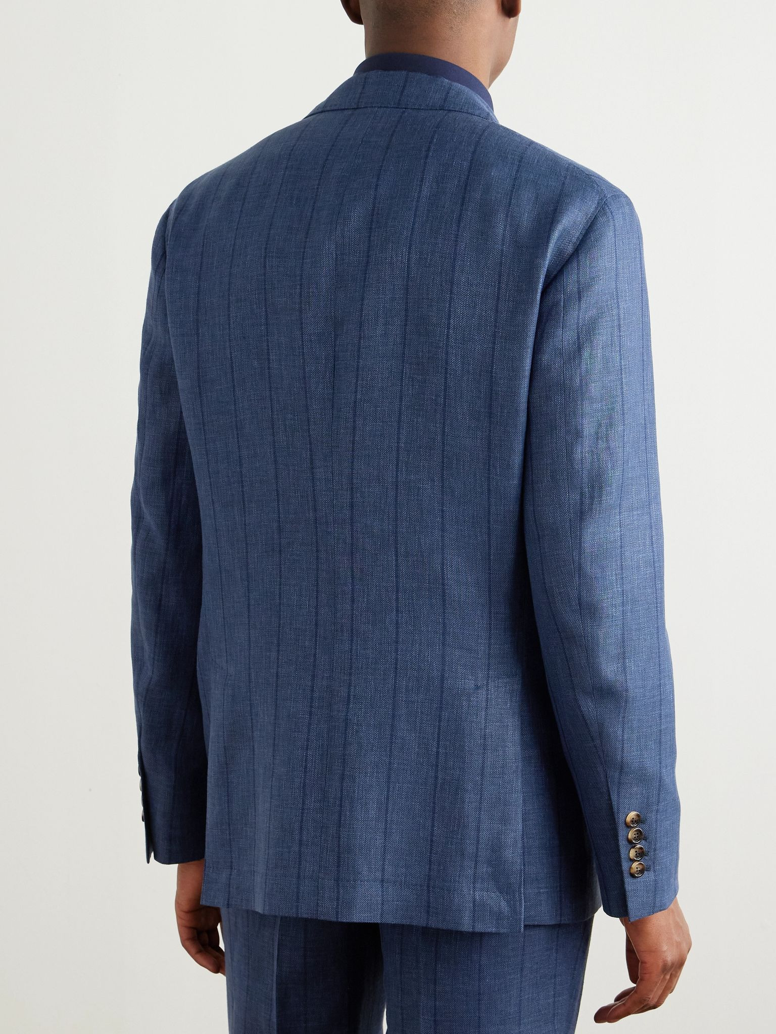 Wool, Linen and Silk-Blend Suit Jacket Navy - 3