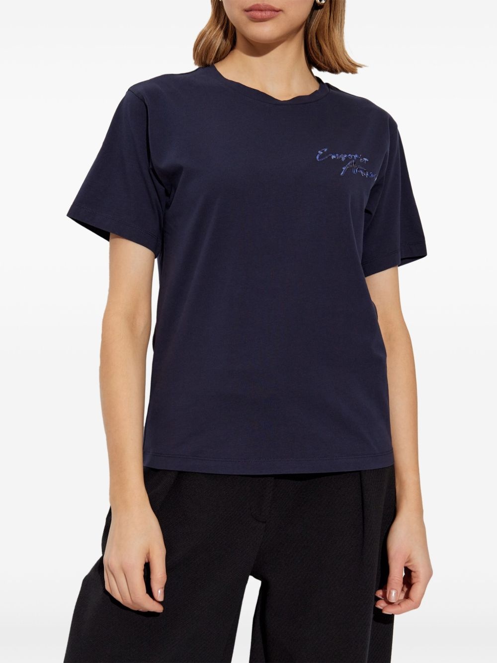 logo-embroidered T-shirt - 3