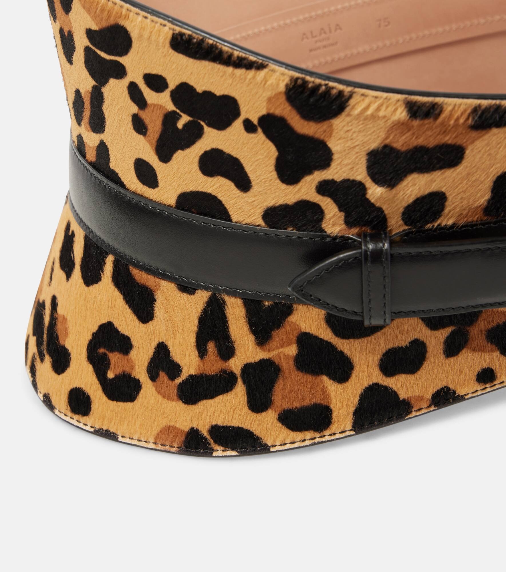 Neo leopard-print calf hair belt - 3