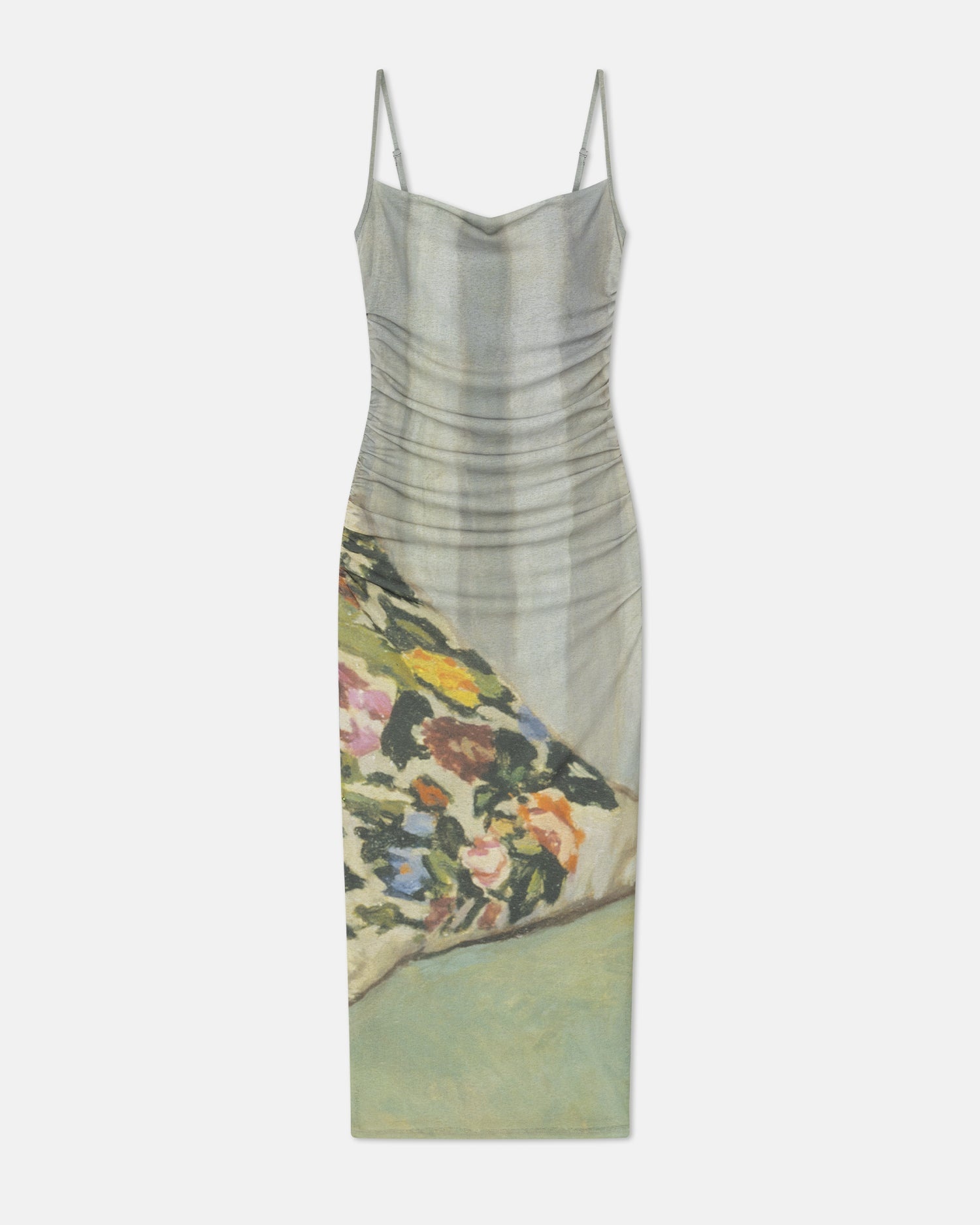 Printed Mesh Jersey Midi Dress - 3