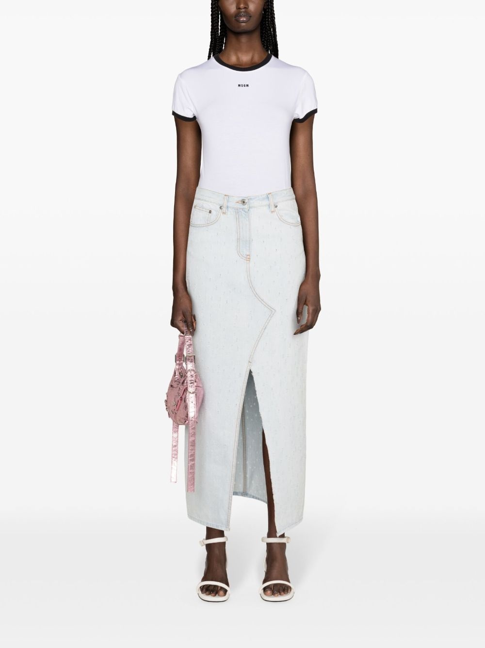 distressed maxi skirt - 2