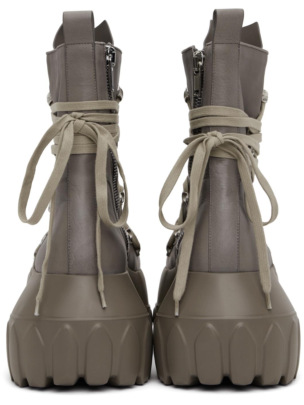 Gray Hollywood Megalace Mega Tractor Boots - 2