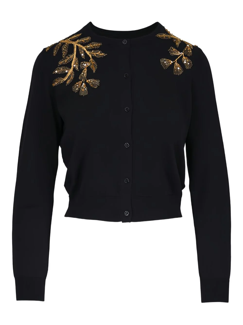 leaf-embroidery cardigan - 1